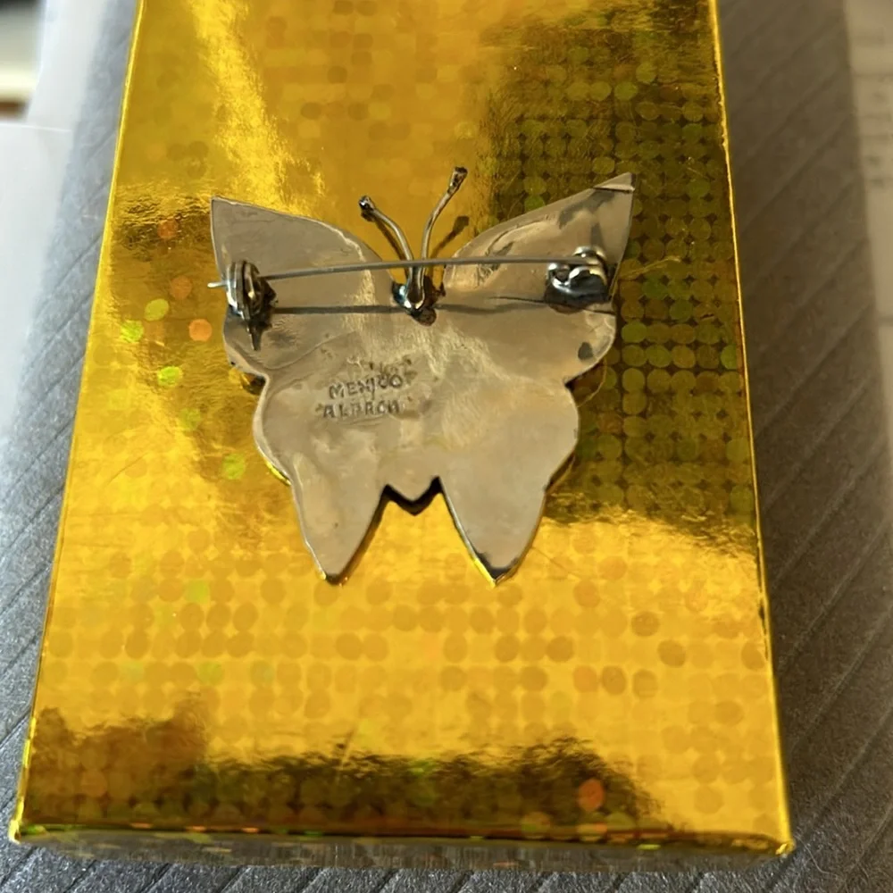 Vintage Mexico, silver Alpaca butterfly pin - Picture 2 of 2
